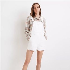NWT Madewell Adirondack Short Overalls in Tile White